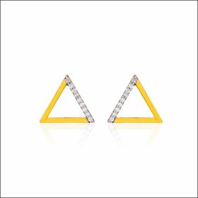Triangle shaped Gold Stud Earrings