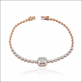 Lustrous Line Diamond Tennis Bracelet