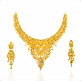 Exquisite Layered Bead-Detail Gold Necklace Set