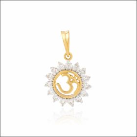Divine Spark OM  Diamond Pendant