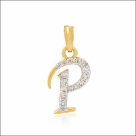 Shimmering Alphabet P Diamond Pendant