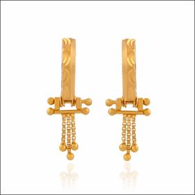 Heritage Rajkot Style Gold Earrings