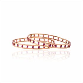 Enchanting Gleam Rose Gold Bangles