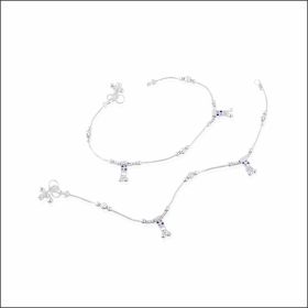 Traditional Sparkle Silver Payal 