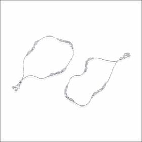 Lustrous Elegance Adjustable Silver Anklet