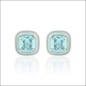 Stellar Halo Design Sterling Silver Stud Earrings