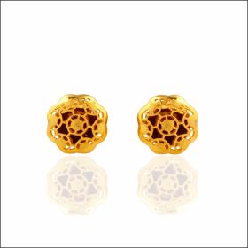 Floral Elegance Gold Earrings 