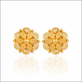Elegant Filigree Flower Gold Earrings