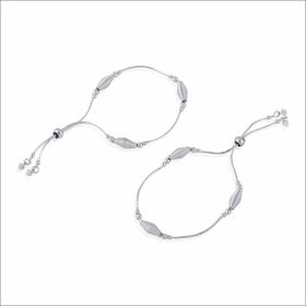 Sleek Radiance Adjustable Silver Anklet