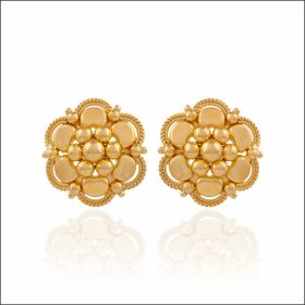 Clustered Bloom Design Gold Earrings
