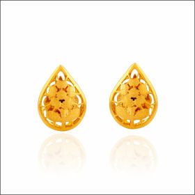 Enchanting Floral Pattern Gold Earrings