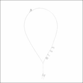 Dainty Sterling Silver Alphabet M Pendant Chain