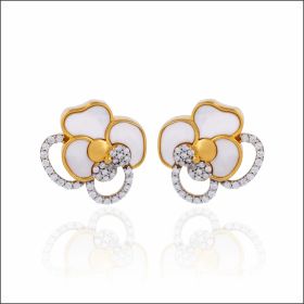 Vintage Grace Floral Design Gold Earrings