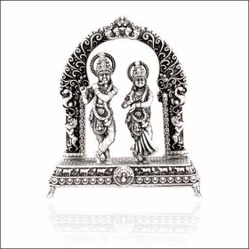 Eternal Love Silver Radha Krishna Religious Idol 