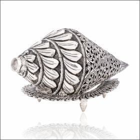 Silver Vishnu Shankh with Stand 