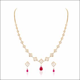 Fragrant Bloom Diamond Necklace Set