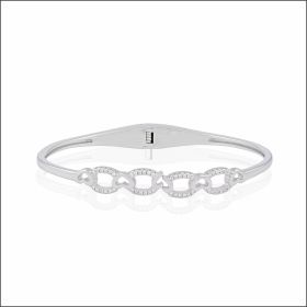 Graceful Hearts Silver Link Bracelet
