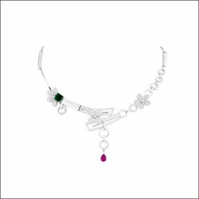 Glorious Glittering Silver Necklace Set