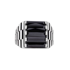 Black Stone Sterling Silver Ring