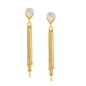Gleaming Bead Gold Drop Earrings