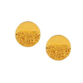 Woven Texture Gold Necklace Earrings