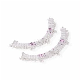 Traditional Bloom Silver Bridal Pawjeb 