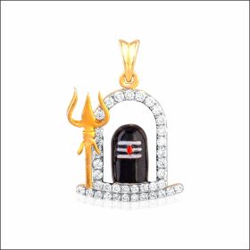 Divine Blessings Shivling & Trishul Diamond & Gold Locket