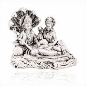  Divine Lakshmi & Vishnu on Sheshnag Silver Idol 