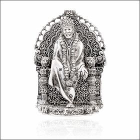 Divine Bliss Lord Sai Baba Silver Idol 