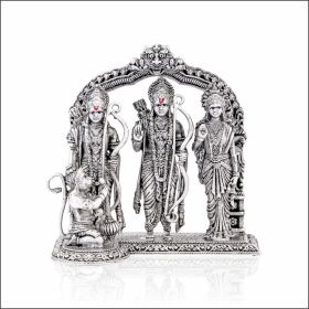 Resplendent Antique Style Ram Darbar Silver Idol 