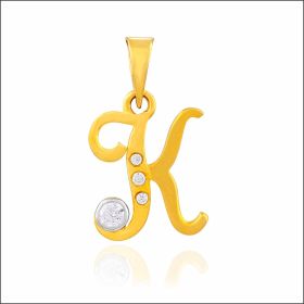 Glimmering Alphabet K Gold Pendant