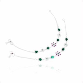 Blooming Elegance Silver Payal or Anklet