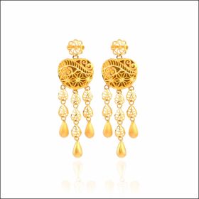 Contemporary Finesse Gold Earrings