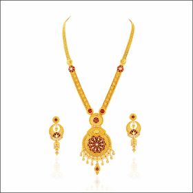 Refined Elegance Meena Design Gold Necklace Set
