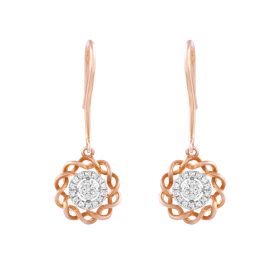 Floret Shine Halo Set Diamond Earrings