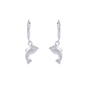Dolphin Motif Sterling Silver Earrings