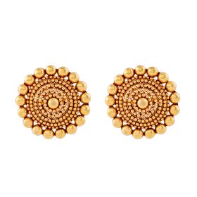 Temple-style Geru Design Gold Earrings