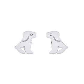 Adorable Puppy Charm Sterling Silver Earrings