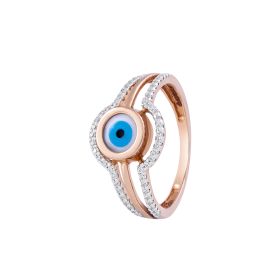 Graceful Blue Evil Eye Diamond Ring