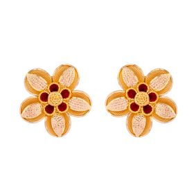 Enchanting Flower Design Gold Earrings