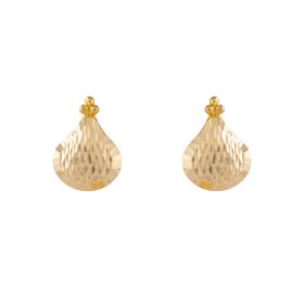 Striking Textural Contrast Gold Earrings