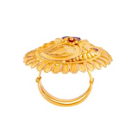 Peacock Radiance Gold Cocktail Ring