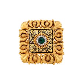 Regal Square-Shaped Gold Cocktail Ring