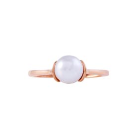 Elegant Pearl Solitaire Rose Gold Ring