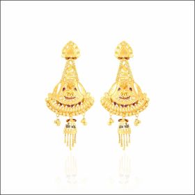 Royal Grandeur Meena Design Gold Earrings 