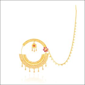 Floral Grace Traditional Gold Nath 