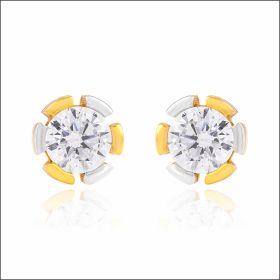 Round-cut Gold Stud Earrings