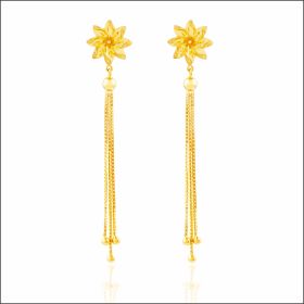 Fantastic Floral Gold Latkan Earrings 