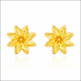 Radiant Sunflower Gold Stud Earrings