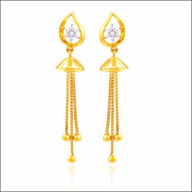 Mesmerising Radiance Gold Signity Latkan Earrings 